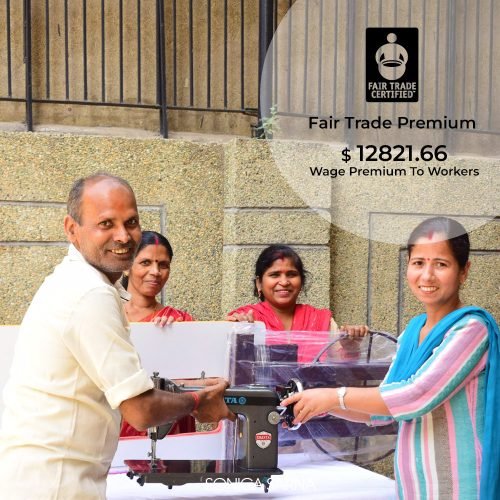 Man purchasing stitching machine